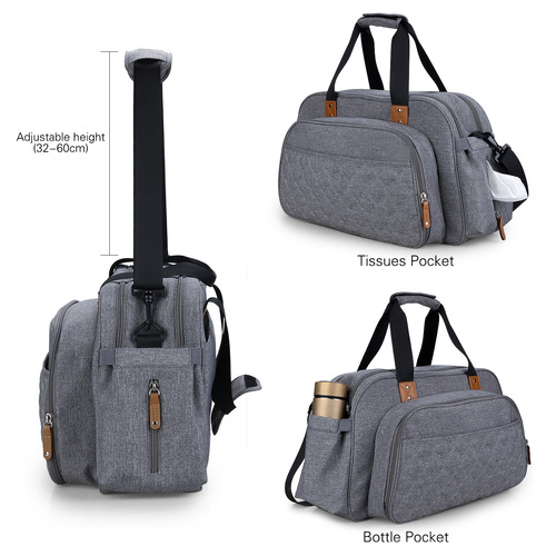 Multifunctional mommy bag baby lying crib bag single shoulder cross-body mother and baby stroller hanging bag color embroidered large capacity