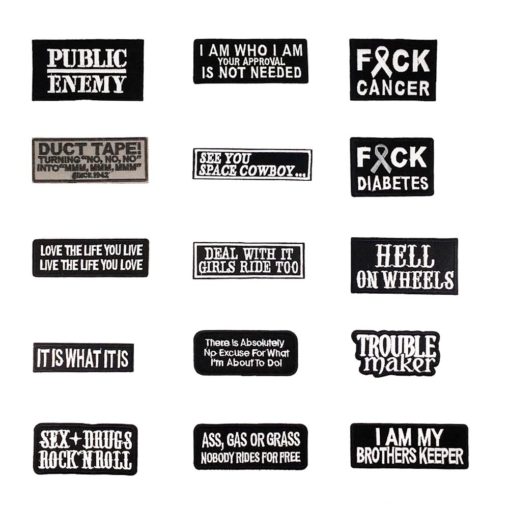 日本刺绣机制作 机车系列羽绒服牛仔衫补丁DIY徽章布贴