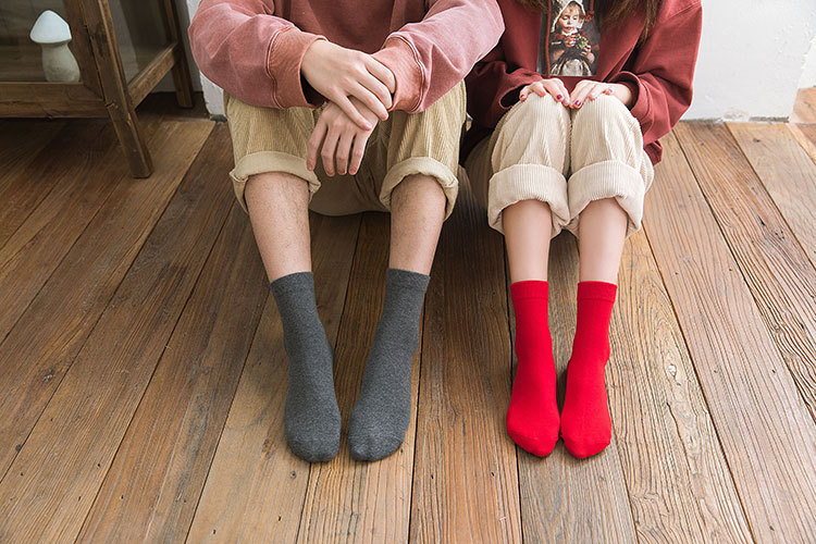 Autumn and winter trendy cotton couple socks NSFN9367
