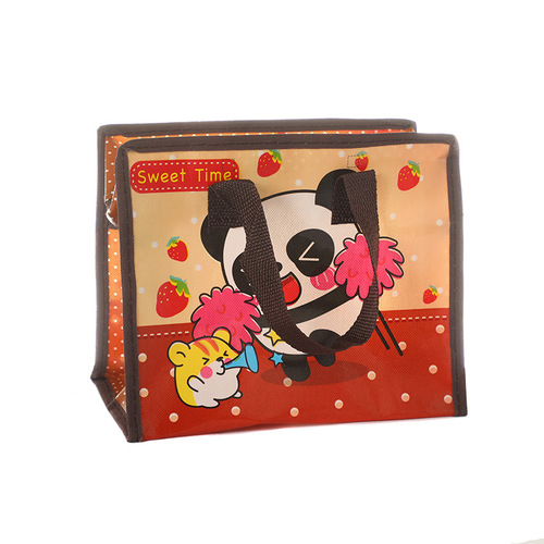 Amazon cross-border manufacturer new cartoon non-woven hand-held shopping bag color coated student school bag gift bag