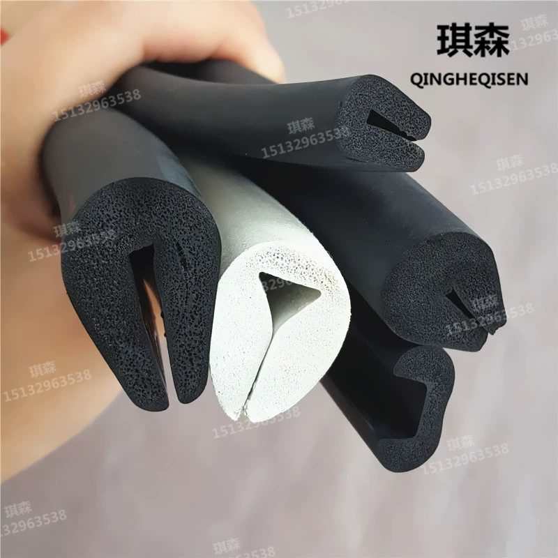 U-образная губчатая полоса EPDM вспененный бампер полоса стеклянная вставка Противоударная кромка из нержавеющей стали