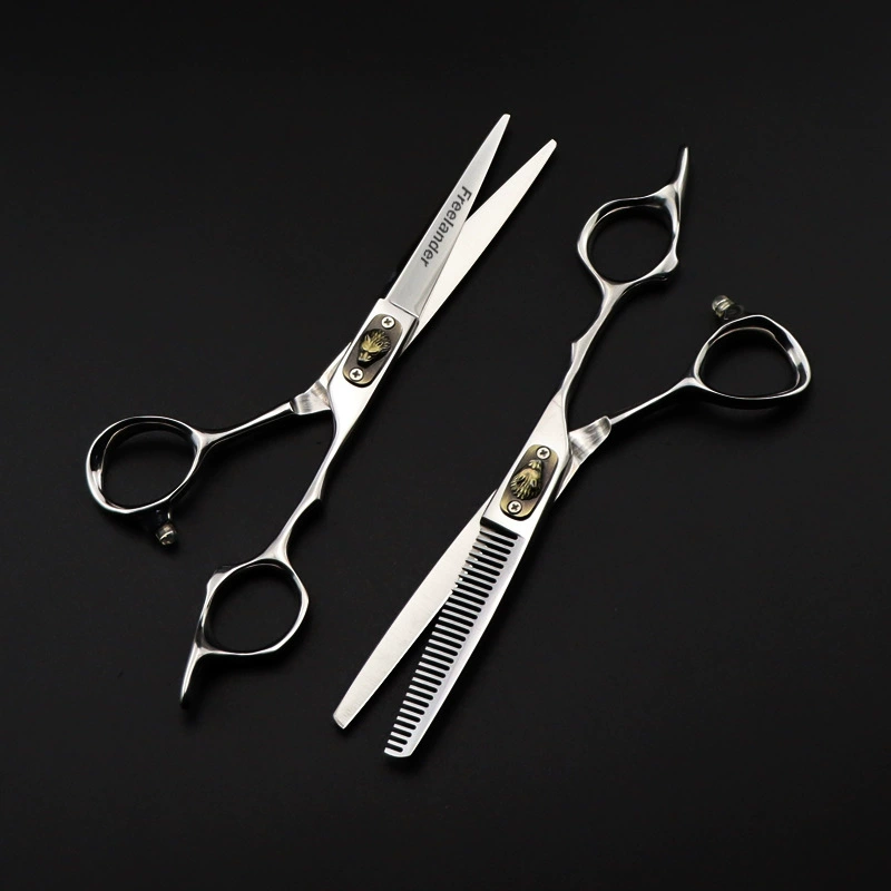 6.0 -inch God Walker Thick Circle Wolf head Personalized hairdressing scissors flat scissors and cut teeth, bangs, cut thin cuts