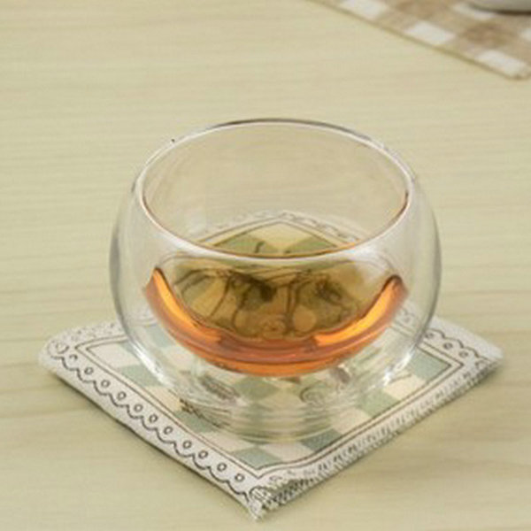 Glass double-layer tea set