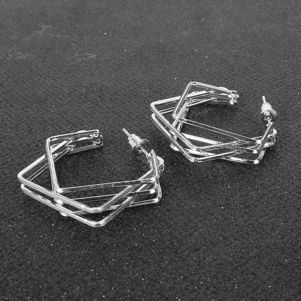 Retro Alloy Irregular Square Metal Earrings display picture 5