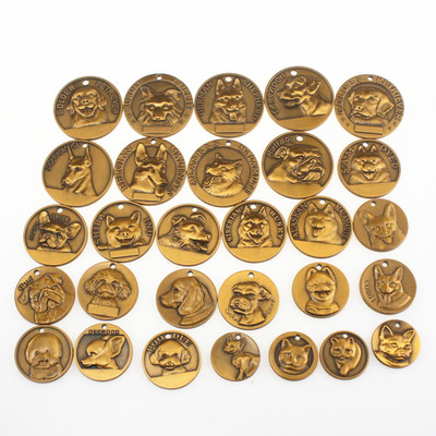 浮雕狗牌身份牌定制防丟牌刻字寵物純銅牌金毛鬥牛哈士奇挂牌批發