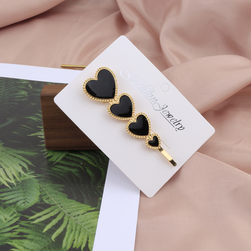 Plating Design Sweet Style Sweet Heart Shape Alloy Plating Hair Clip 1 Piece