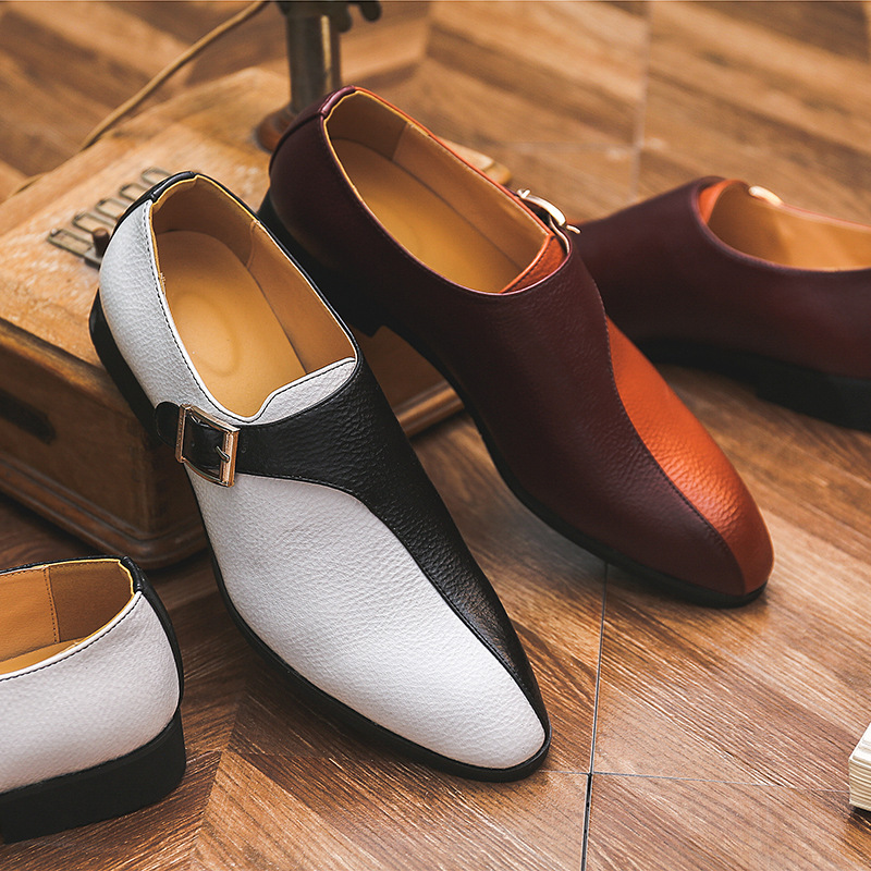 2025 Four Seasons Low-Top Trendy Small Leather Shoes Lightweight 48 plus size Daily Casual Men's Shoes Personalized Non-Slip Pointed Shoes