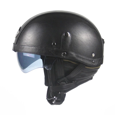 Motosiklet kaskı (dəbilqə) trade new Harley leather - black-free-size