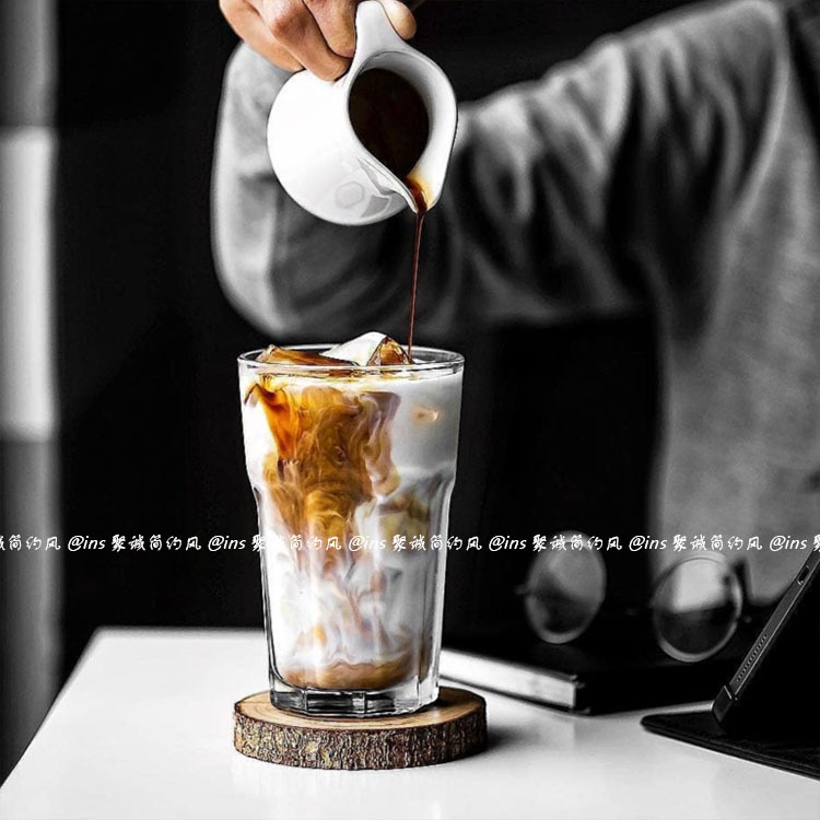 冰咖啡杯 冰拿铁杯 ins网红咖啡馆 高颜值玻璃杯 冰美式 柠檬水杯