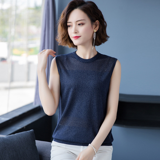 Sleeveless T-shirt women’s summer loose thin T-shirt vest