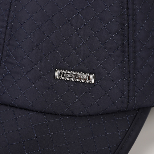 Winter men's Korean style casual warm hat for the elderly outdoor ear protection cold peaked cap quilted embroidered old man cotton hat