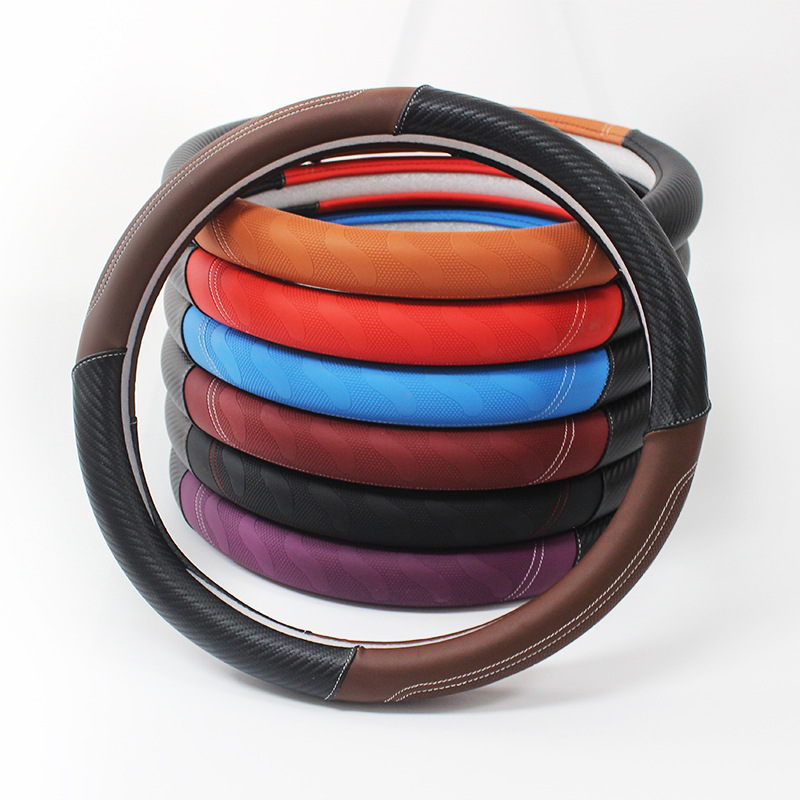 Wholesale New Car Universal Steering Wheel Cover with Super Fiber Leather, Non-slip and Sweat-absorbent Four Seasons Cover, Dropshipping One Piece