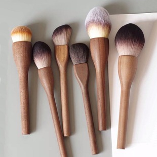 Walnut series fiber wool powder brush honey powder brush seamless foundation brush blush brush cosmetic brush Cangzhou makeup brush