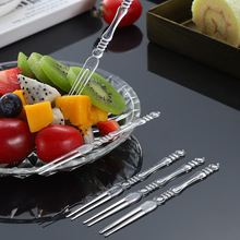 塑料一次性水果叉創意心形獨立包裝透明水果簽迷你彩色小叉子批發
