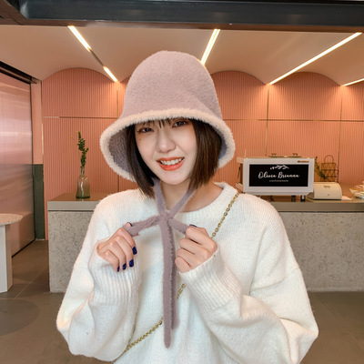 solar system Autumn and winter Plush Ear Bandage Warm hat Soft sister Joker hat ins Windbreak knitting Sets of headgear