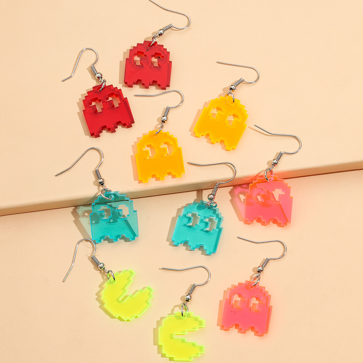 Fluorescent Cartoon Little Devil Earrings 5 Pairs display picture 4