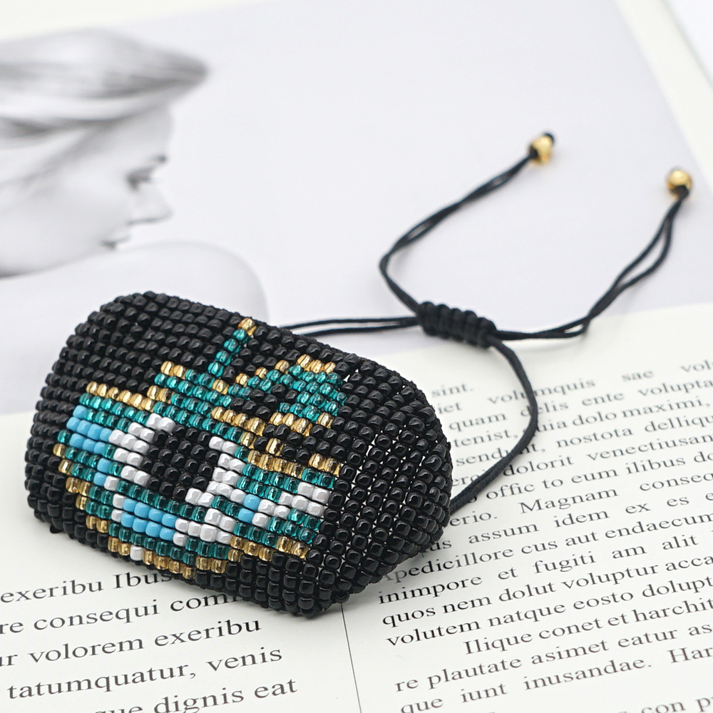 Rice Beads Hand-woven Fashion Ethnic Style Egypt Horus Eye Bracelet display picture 4