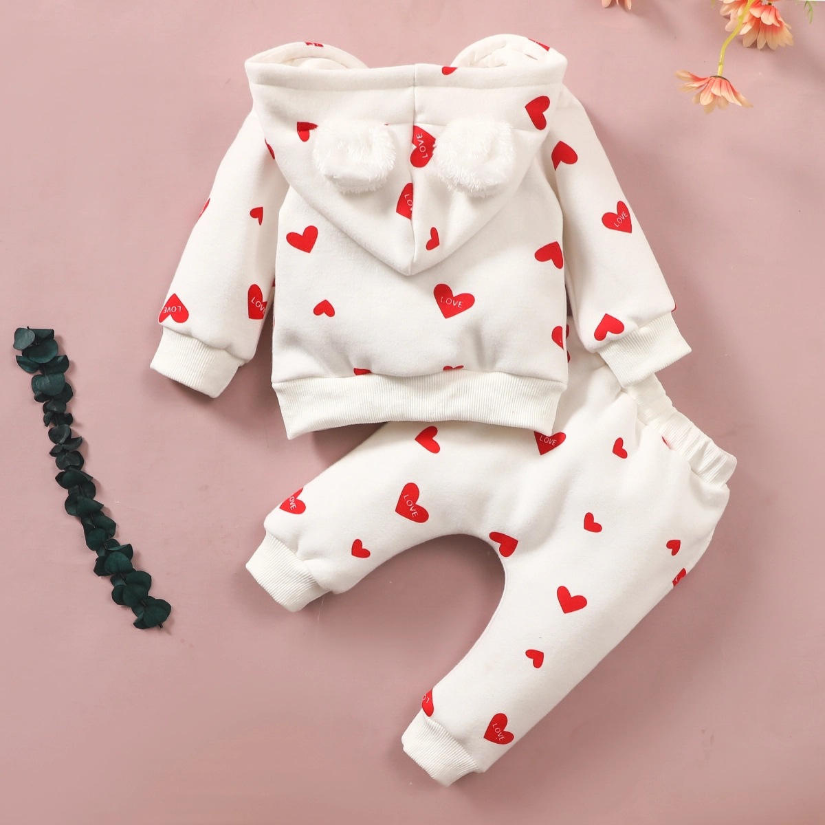 Cute Heart Shape Cotton Girls Clothing Sets display picture 3