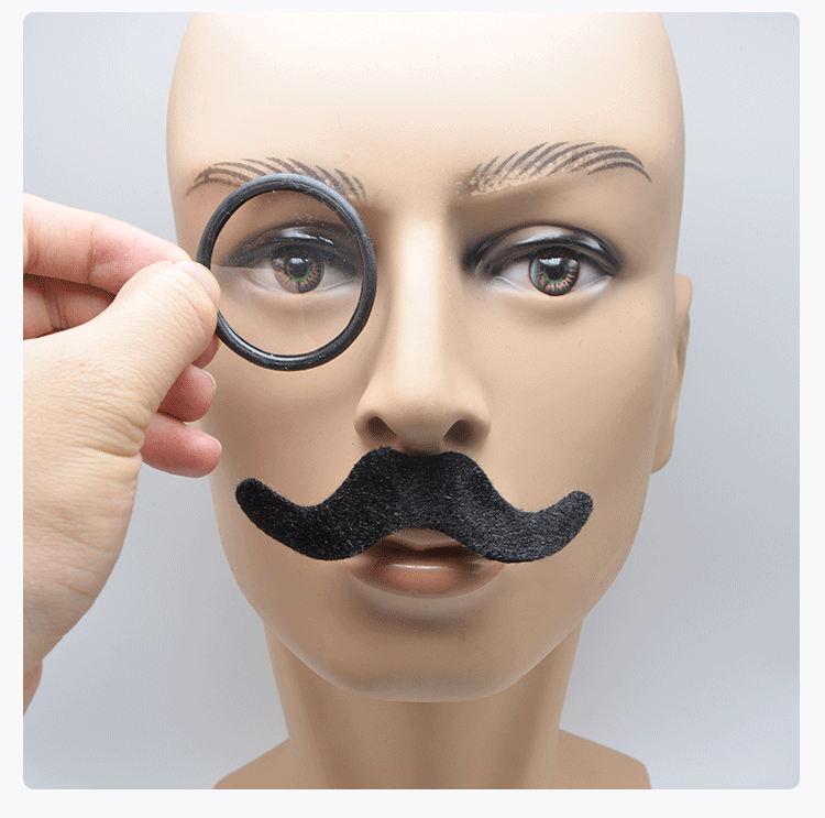 亚马逊跨境化妆舞会道具 福尔摩斯眼镜胡子 万圣节仿真胡子眼镜详情图5
