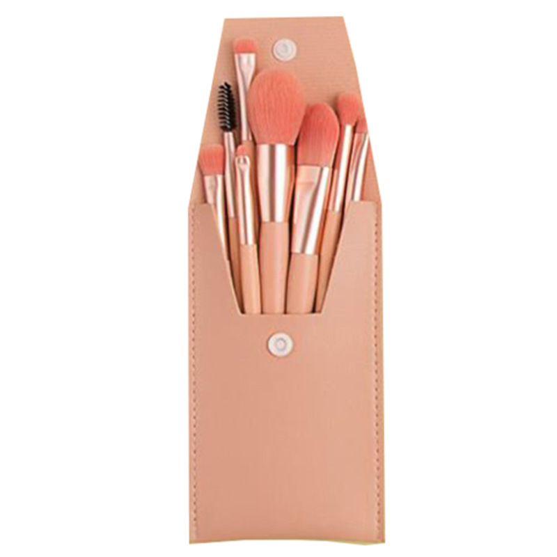 New 8 Mini Makeup Brush Set Portable Matte Soft Hair Eye Shadow Brush Cross Border Beauty Tools Brush Storage Bag