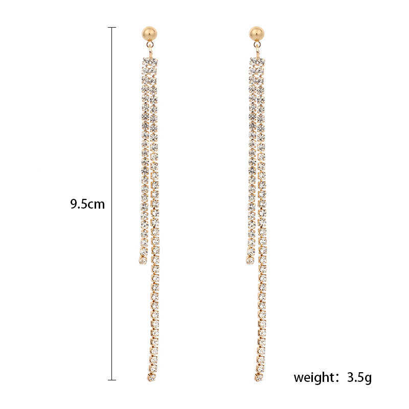 4g Weight Earrings Classification Housewarming, Anniversary, Business, Wedding, Travel, Birthday, Festival Occasion Women'S Gender Simple Style Style Gold Color Korea Simple Fairy Long Tassel Fashion Wild Claw Chain Earrings Wholesale Nihaojewelry 无
