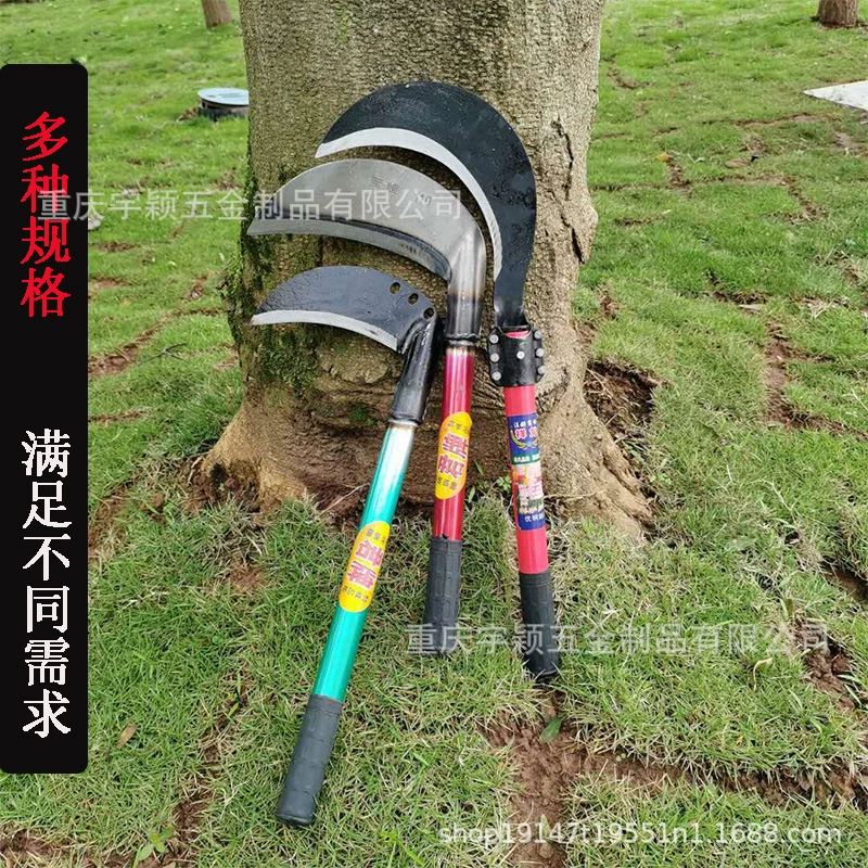 Сельскохозяйственный серп, нож для стрижки травы, инструмент для заготовки дров на открытом воздухе, для уборки кукурузы, сои, риса, нож для прополки, нержавеющая сталь, острый.