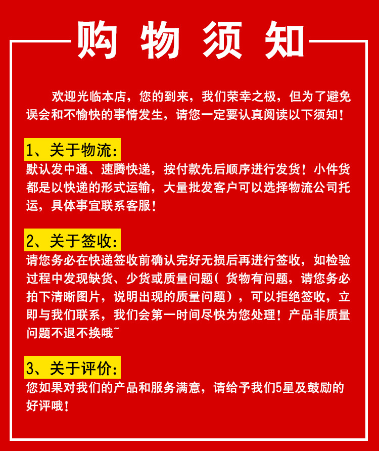 Shopping instructions
