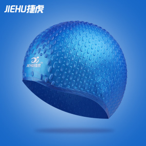 厂家直销 批发捷虎大号水滴游泳帽 加大码硅胶泳帽