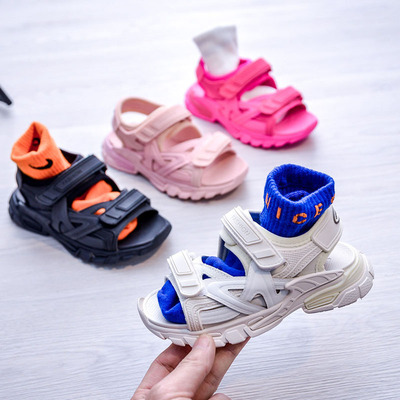 2020儿童夏季鞋子女童凉鞋中大童男童魔术贴老爹鞋现货韩版沙滩鞋|ru