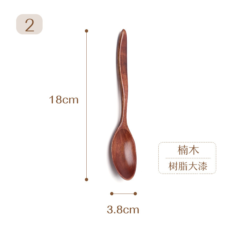 Cuchara de madera creativa de estilo japonés vajilla de madera maciza para el hogar cuchara de pintura grande hecha a mano cuchara de mermelada de miel restaurante de hotel al por mayor
