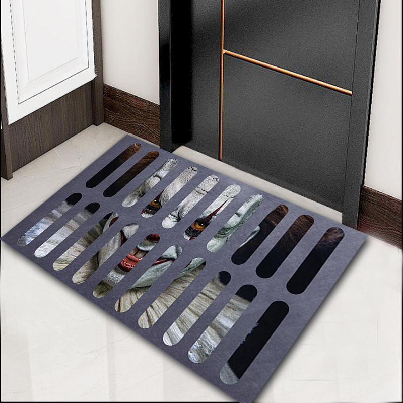 万圣节小丑地毯,地毯跨境,小丑门垫,地毯定制,地毯地垫