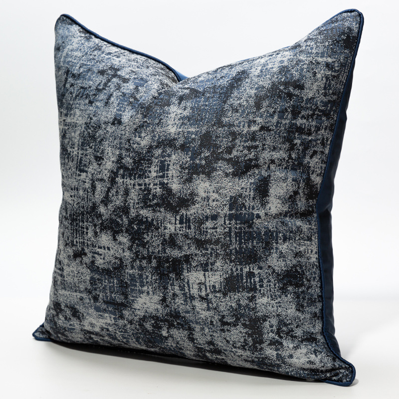 European and American style pillows, hotel model rooms, sofa bedroom cushions, modern luxury dark blue texture pillow covers without core
