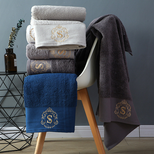 Five-star hotel thickened cotton towel light luxury enlarged adult face towel embroidered LOGO wholesale group purchase