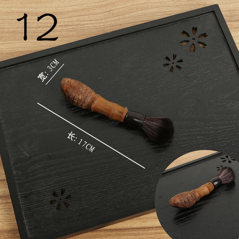 China viento bambú máquina de té seis jinzi bambú agujas de té cepillo de té clip de té cucharada de té botella de bambú personalizada al por mayor