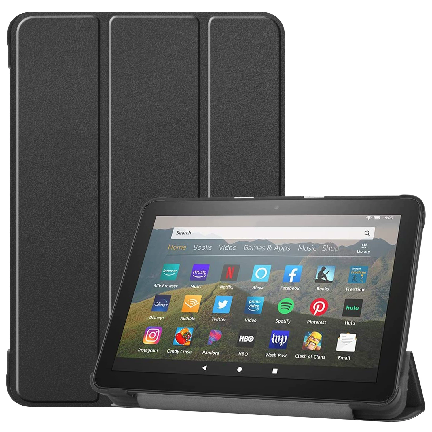 Applicable to 2020 Amazon Kindle Fire HD8 tablet leather case HD8 three -fold protective cover dormant shell
