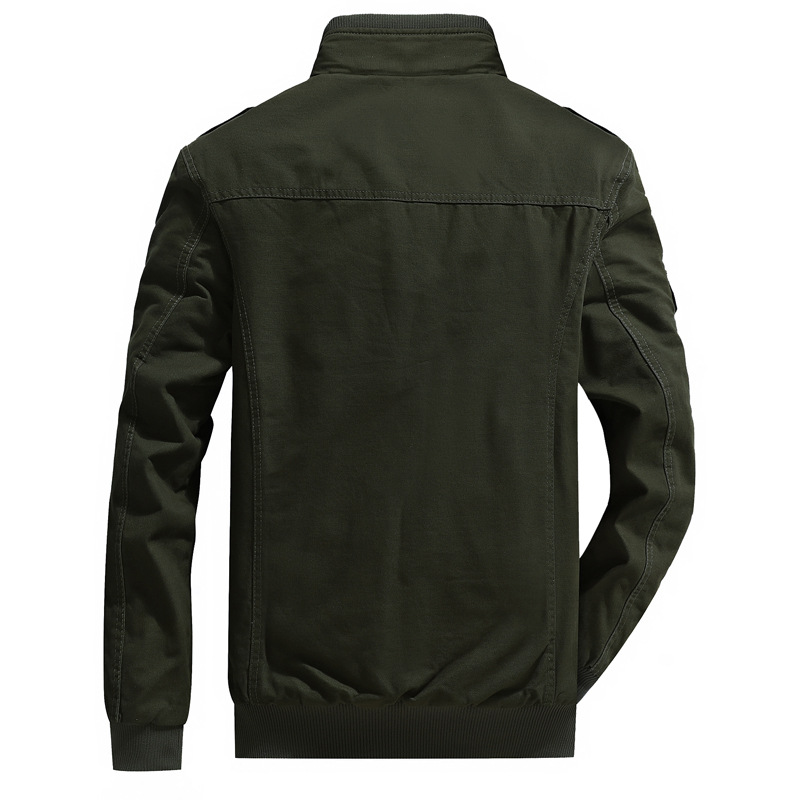 Invierno nueva chaqueta de hombre caliente forrada con forro polar chaqueta militar lavada sin capucha más tamaño abrigo suelto Amazon