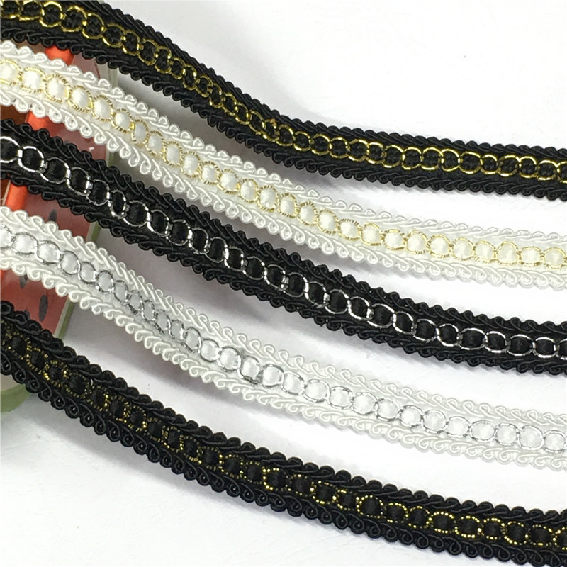 厂家直销小香风金银线蜈蚣边花边 八字形花边 服装辅料现货供应