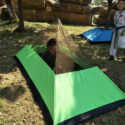 戶外野營有底拉鏈門秋冬季防蚊防蟲露營帳便攜式三角帳篷