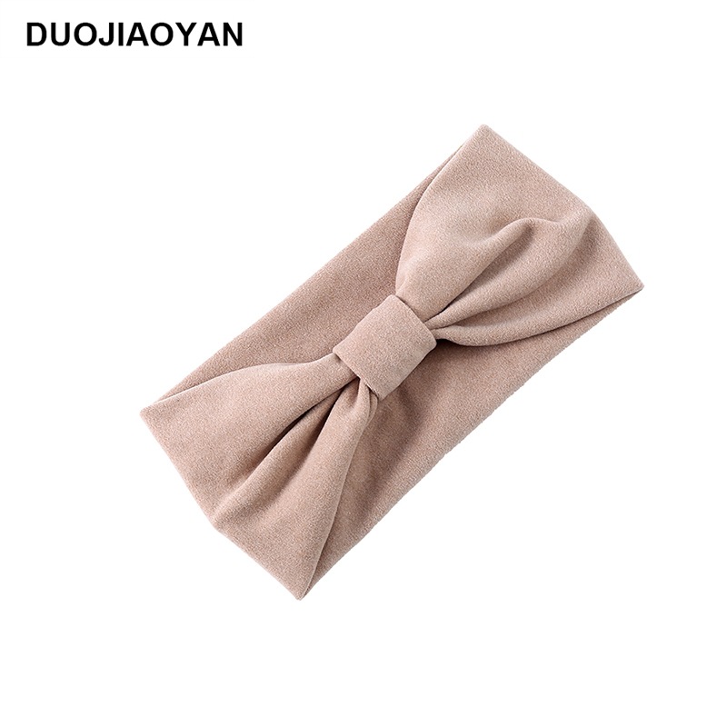 Velvet Knotted Winter Anti-leaf Soft Warm Pure Color Ladies Headband display picture 2