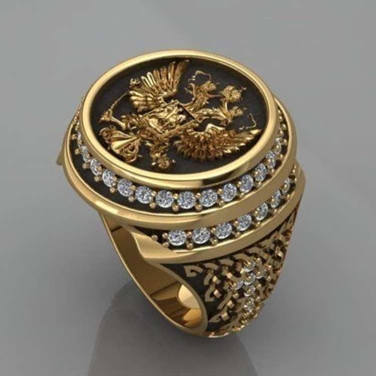 All Seasons Season Hip-Hop Retro Eagle Alloy Plating Unisex Rings Men Signet Rings