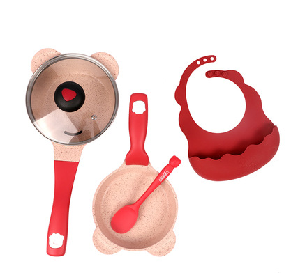 韩国Didinika迪迪尼卡辅食锅憨憨熊辅食锅麦饭石奶锅|ru