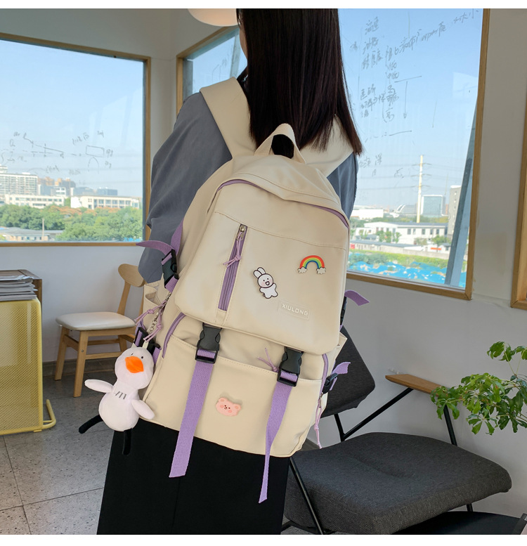 New Korean Contrast Color Large Capacity Backpack Wholesale Nihaojewelry display picture 13