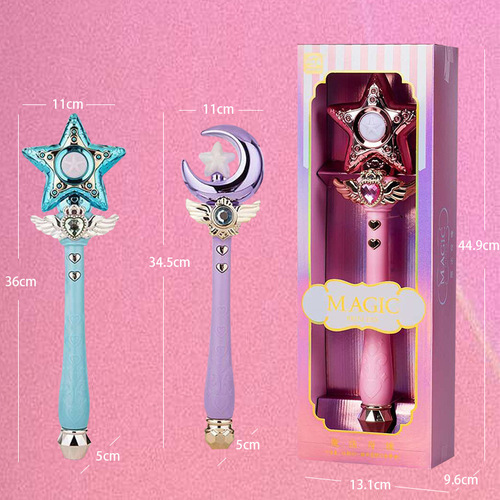 Light music magic wand scepter girl toys glitter children's luminous toys moon star fairy wand