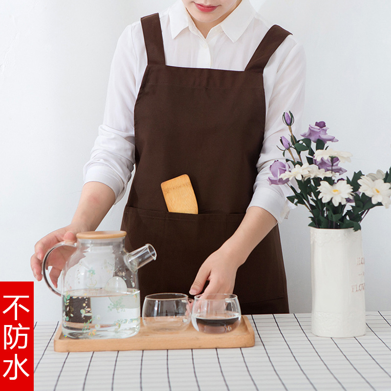 Estilo coreano moda cocina caliente pot tienda de flores frescas alimentos frescos supermercado chef TRABAJO ROPA delantal personalizado LOGO impresión