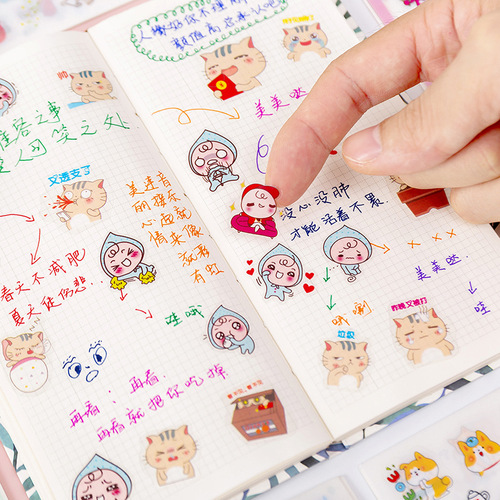 Korean creative cartoon stickers student notebook stickers diy photo album decoration stickers diary production material stickers