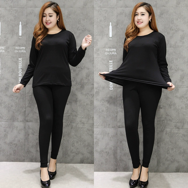 Женская рубашка больших размеров 200 кг 300 кг Толстая M-нижнее белье хлопковое нижнее белье с длинным рукавом Осенний брючный костюм