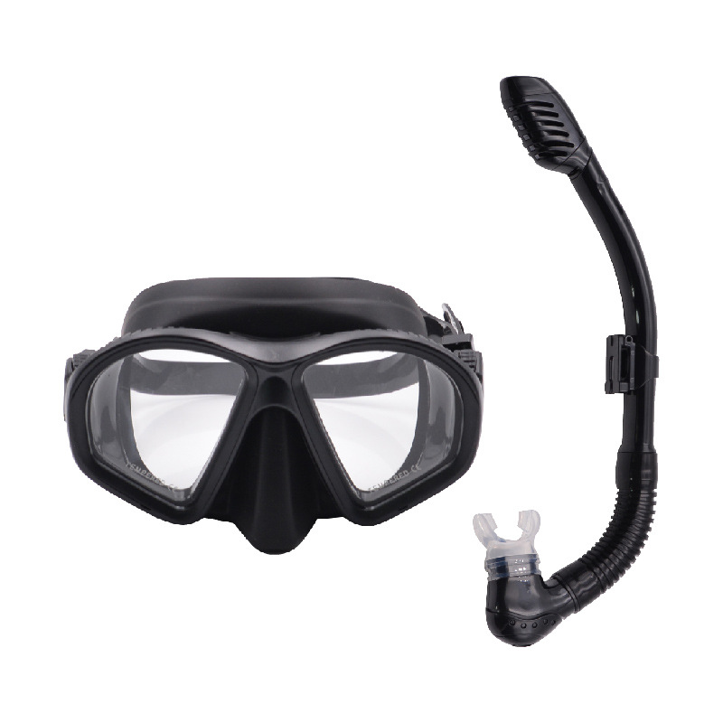 Neit Silikon-gehäerzt Glas Kanner waasserdicht Schnorchelen Zwee Schatzgesiichtsspigel Atmungsschlauch Schwammset 1056_voghion.com