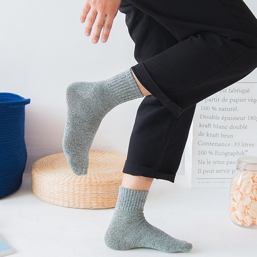 Autumn and Winter Men's Thick Socks, Coarse Thread Mid-Calf Socks for Men, Woolen Socks, Trendy Socks, Casual Warm Socks Wholesale