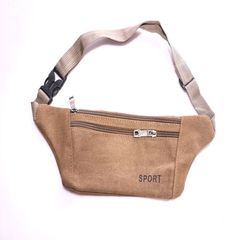 New Pure Color Washed Canvas Waist Bag Outdoor Sports Waist Bag Close-Fit Anti-Theft Mobile Phone Bag for Men and Women Wholesale