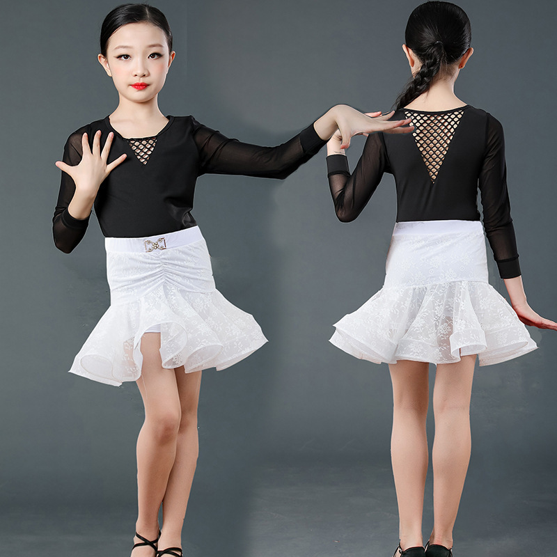 Red leopard blue white color Professional Latin dance dresses for girls